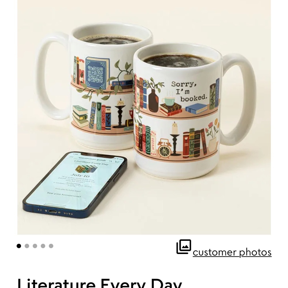 Book Lover Ceramic Mug with QR code